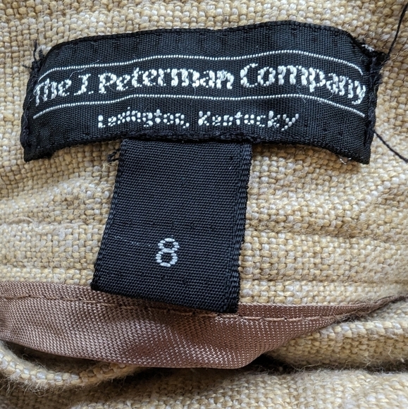 J. Peterman vintage linen midi safari wrap tan skirt sz 9 - Picture 8 of 8